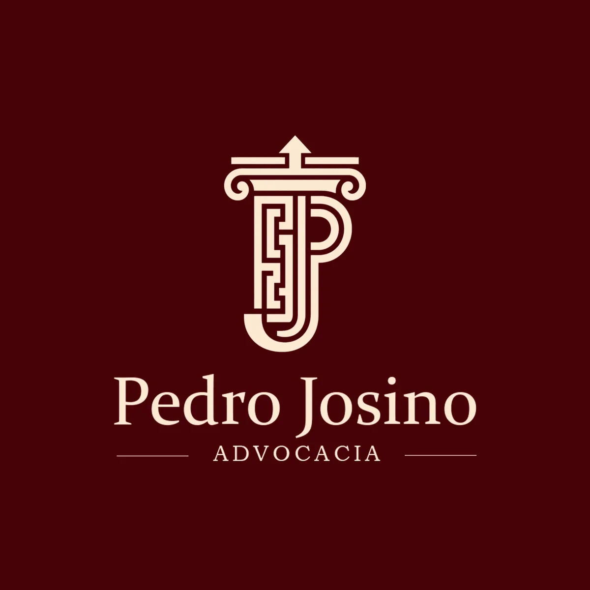 Logo Pedro Josino em vinho