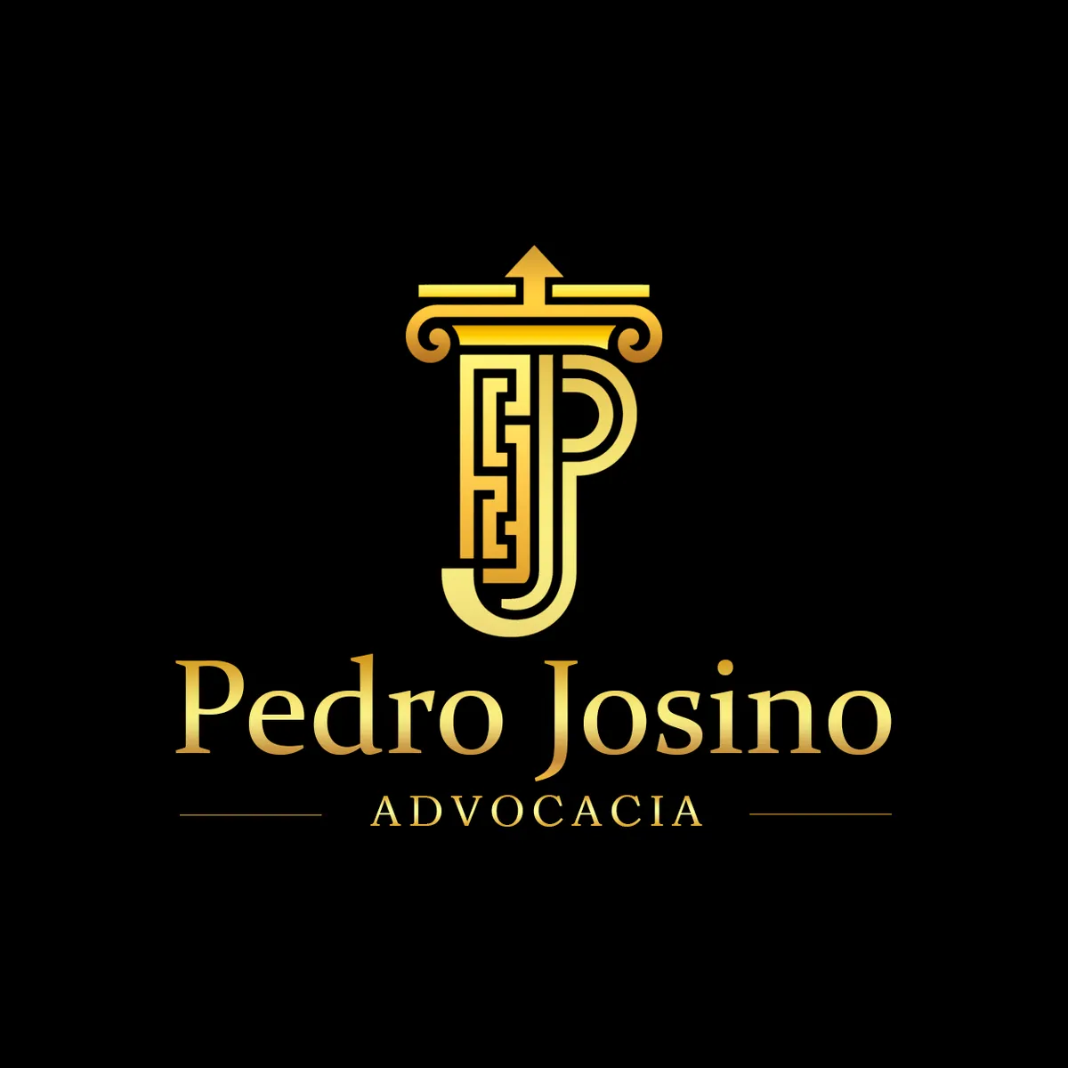Símbolo e nome Pedro Josino em dourado
