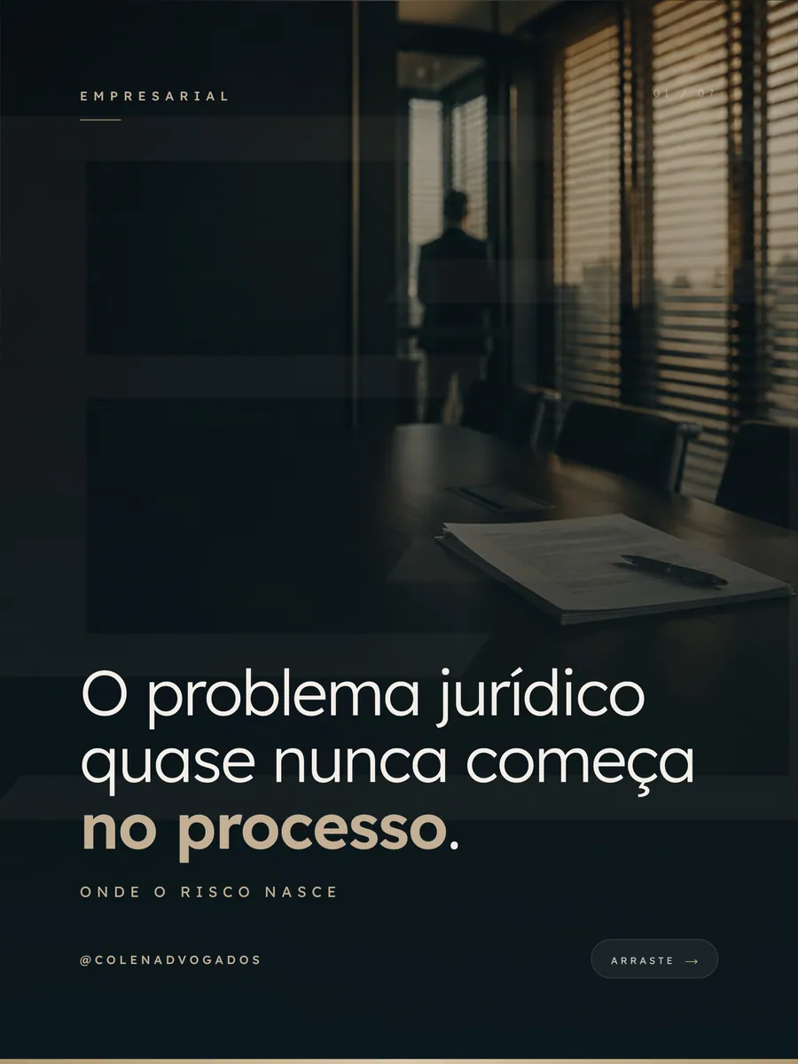 Post: o problema jurídico quase nunca começa no processo
