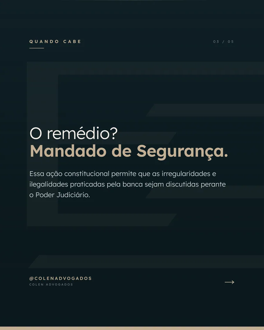 Post: o remédio? Mandado de segurança
