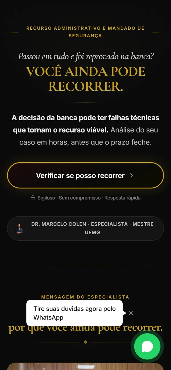Site de Marcelo Colen no celular